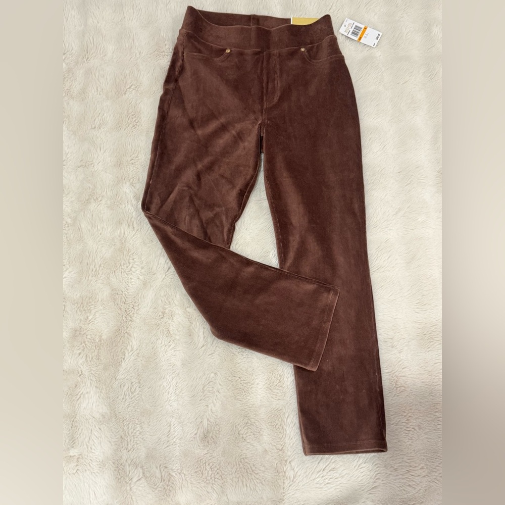 Michael Kors Brown Corduroy Straight Leg Pants Size S NWT Cropped